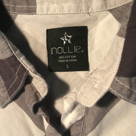 Nollie grey plaid flannel shirt Large - Picture 5 of 6